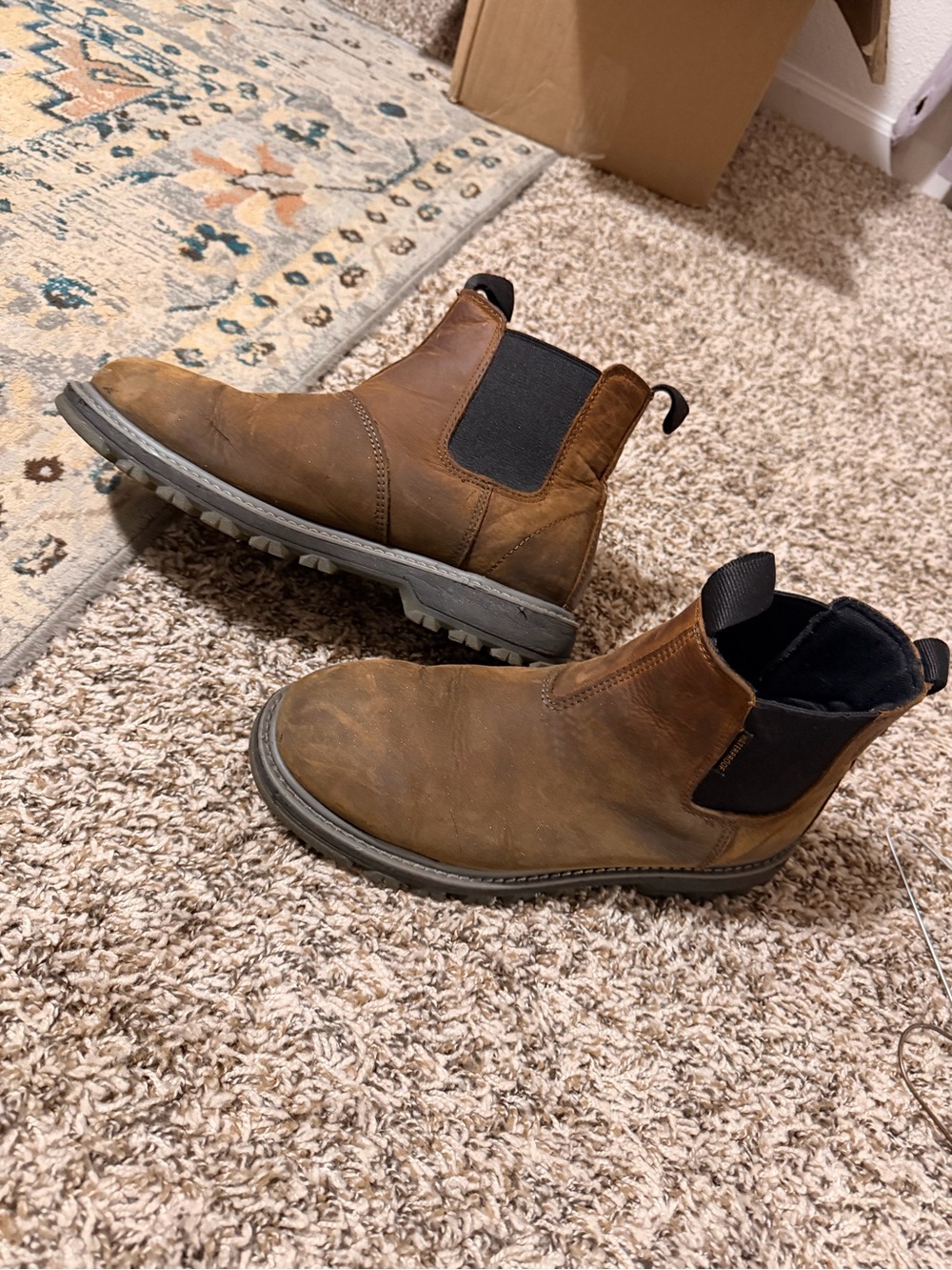 Men's Brown Leather Chelsea Work Boots